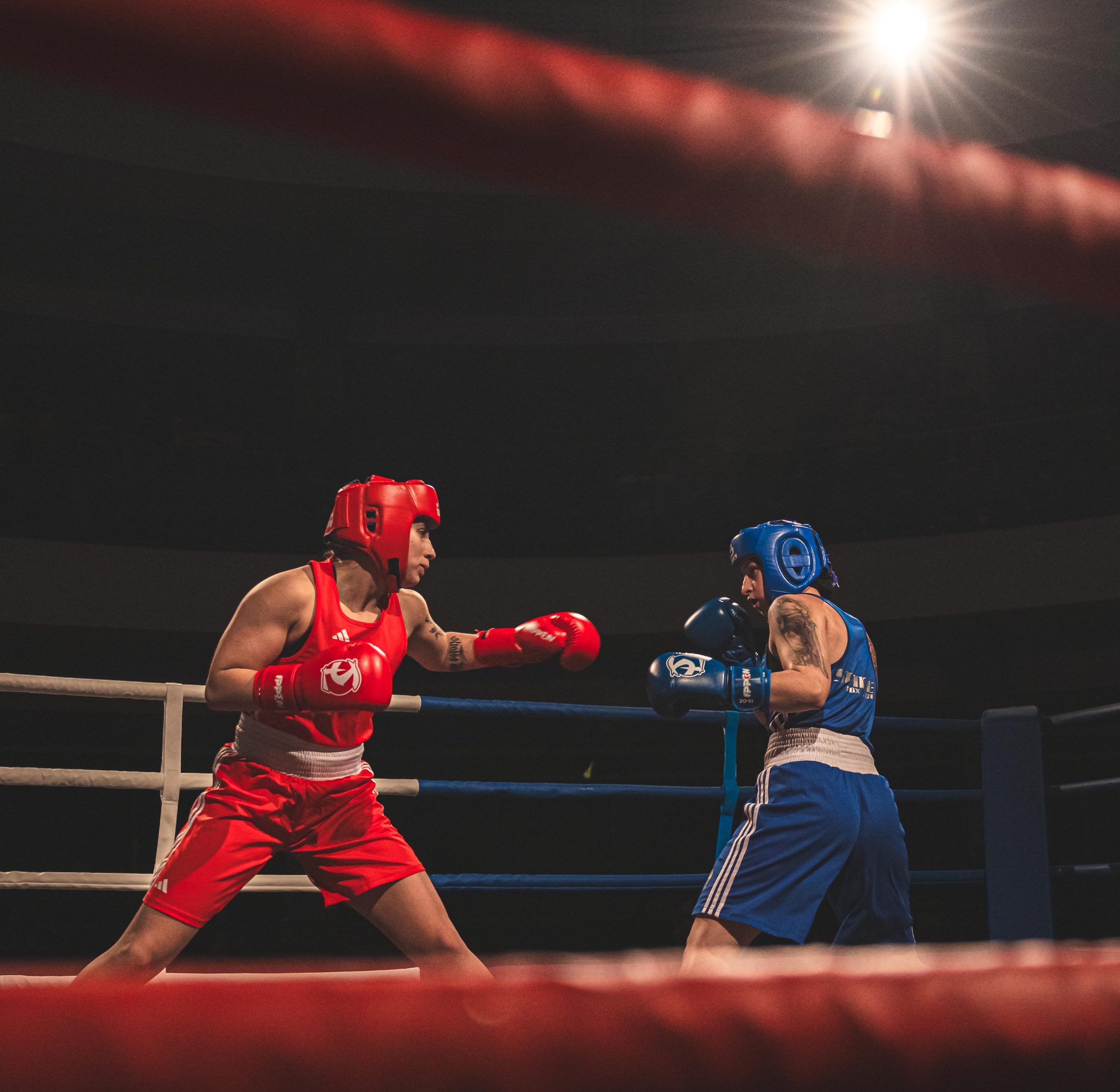 Dominika Čiklová v zápase v boxerském ringu